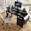 47.3" Computer Desk with Power Outlet,Monitor Stands,Shelves, Writing Table/Gaming Desks with Drawers,Office Desk 1