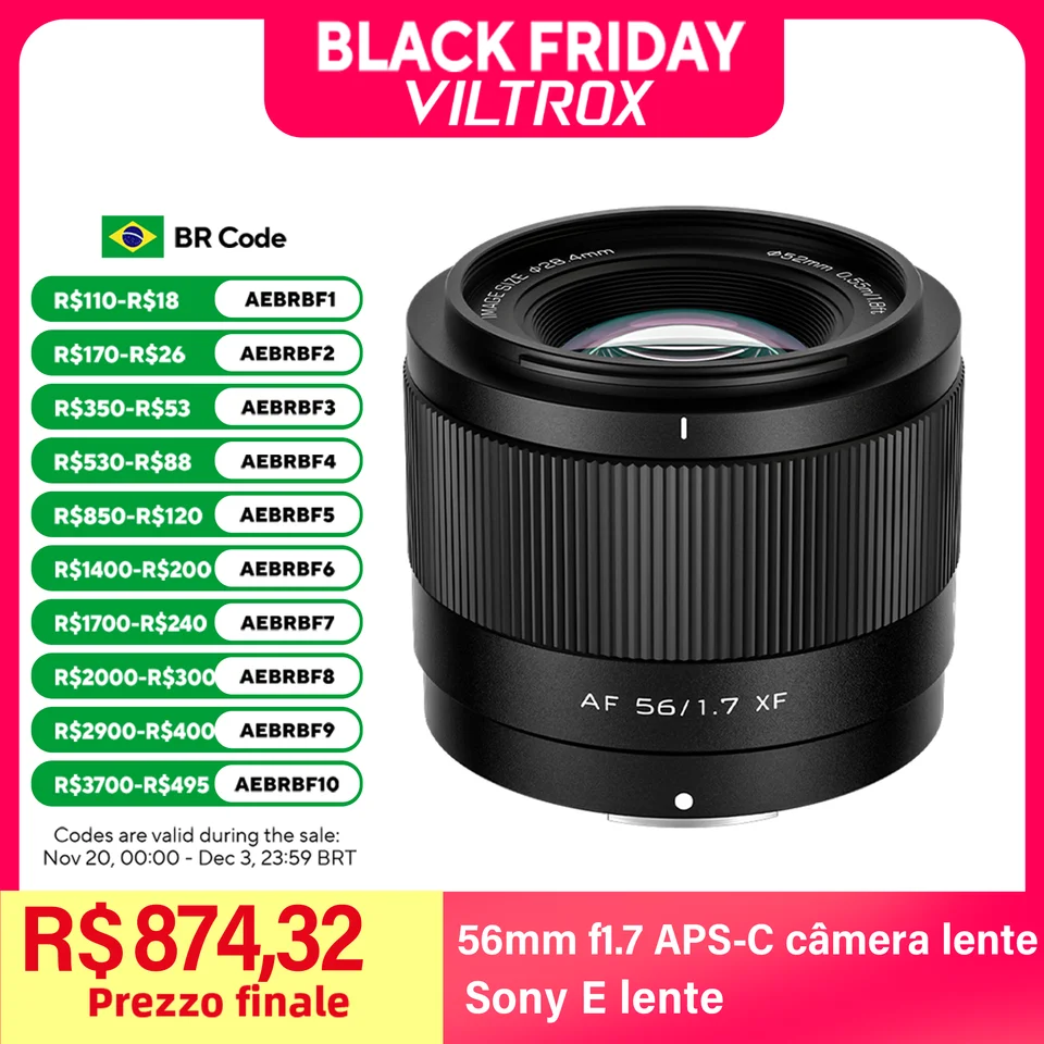 VILTROX 56mm F1.7 for Fuji X Nikon Z Sony E Mount Camera Lens Auto
