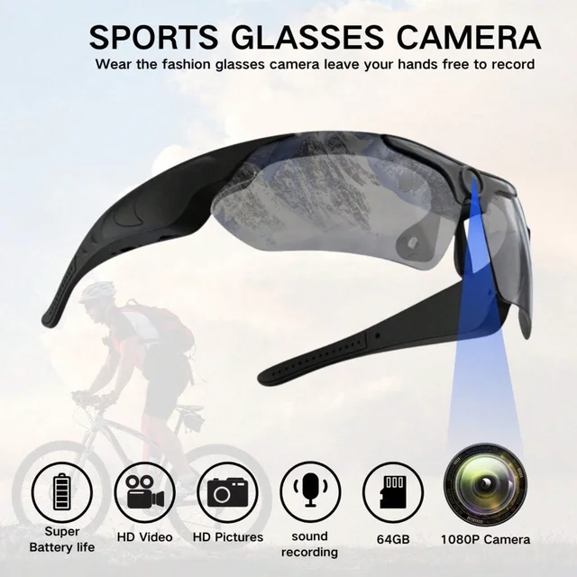 2026 Glasses With 1080p High-definition Mini Camera Smart Glasses Cycling Recorder Outdoor Sports Recording Goggles