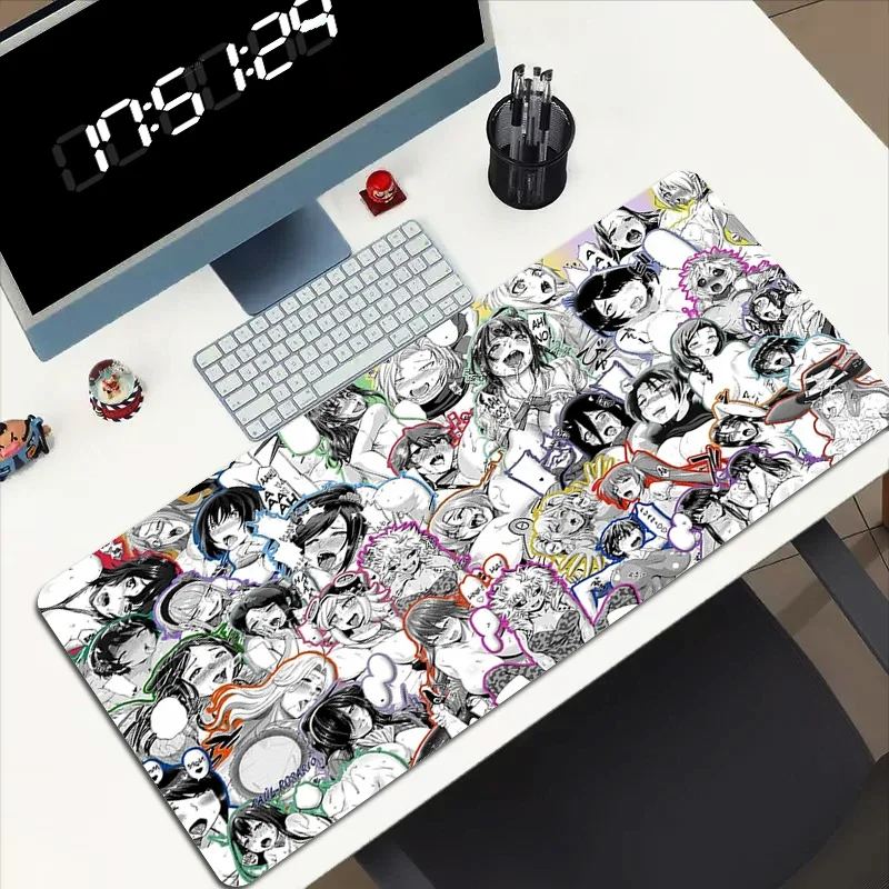 Desk Mat Ahegao Hentai Xxl Gaming Mouse Pad Gamer Keyboard Large Accessories Pads Mats Mousepad Pc Protector Mause Mice Computer