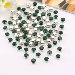 Vibrant Silver Claw Glass Crystal Rhinestone Beads for DIY and Fashion Crafting (A4 Emerald)