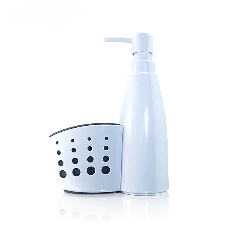 Multifunction Liquid Dispenser Home Detergent Storage Box Sponge Drain Rack Container Drainboard Soap Dish Organizer 2 In 1