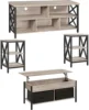 4 Pieces Living Room Table Sets - Includes TV Stand with Storage for 65 in TV, Lift-top Coffee Table with Baskets 1
