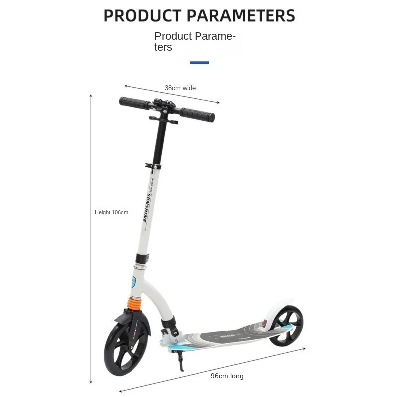 Adult Pedal Scooter Two Wheel Portable Folding Home Powered Scooter Convenient And Fast Strong Load-bearing Capacity Safer
