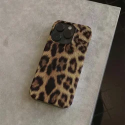 Leopard Print Plush Matte Phone Case - Stylish and Chic Back Cover - iPhone 12 Pro