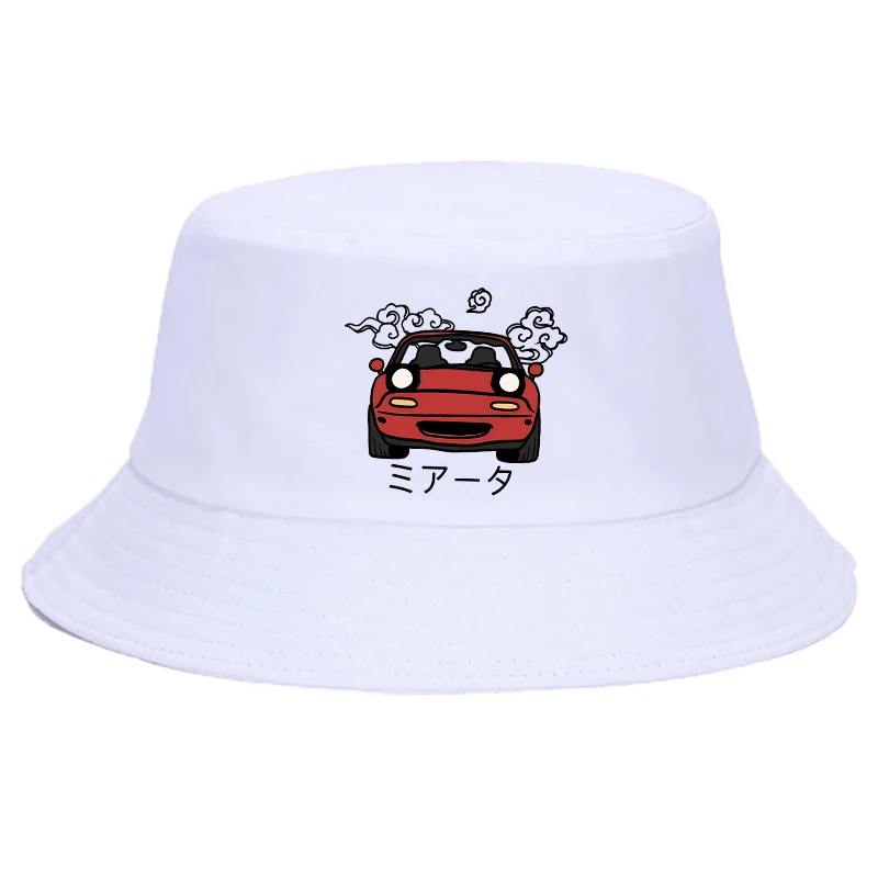 Anime Initial D Graphic Print Hat JDM Car Panama Bucket Hat Flat Visor Design