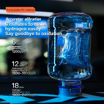 1.5L Hydrogen Water Bottle Handhold Sports Water Bottle 2400PPB SPE/PEM BPE Free Rich Molecular Hydrogen Water Generator