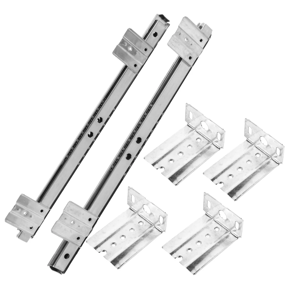 Description Picture 3 of item1 Pair Pull Out Drawer Hardware Track Tray Desk Pull Out Drawer Hardware Track Drawer Rail Desk Tray Slide Rail Track