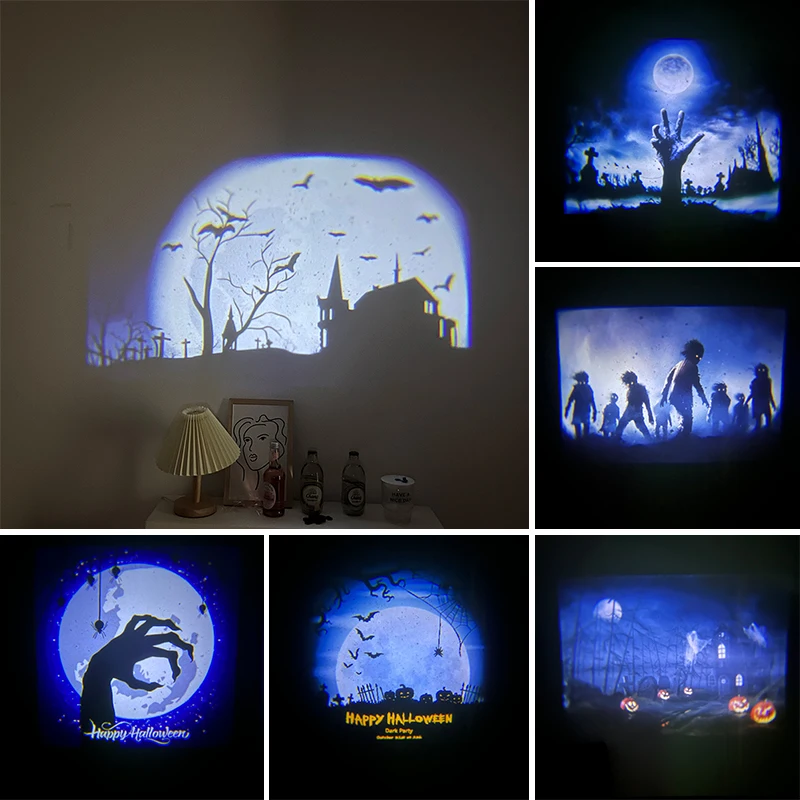 Halloween Projector Decoration Halloween Holographic Atmosphere Wall Projector Light Party Supplies Background Decoration starry sky projector light ambient light glow light