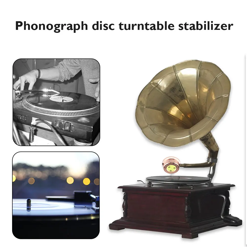 Stabilizzatore Per Dischi In Vinile LP, In Metallo Con Display Velocità Di Rotazione, Argento, Leggero E Portatile - 3