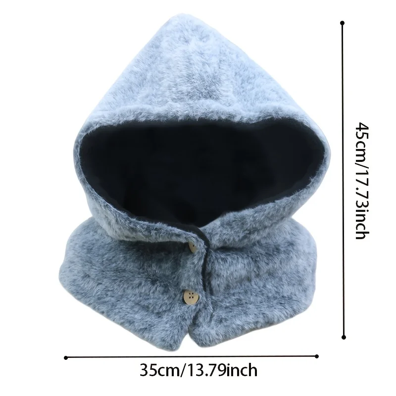Winter Warm Hat Thickened Plush Windproof Balaclava Hat Unisex Adjustable Elastic Thermal Neck Protection Cycling Skiing Hat