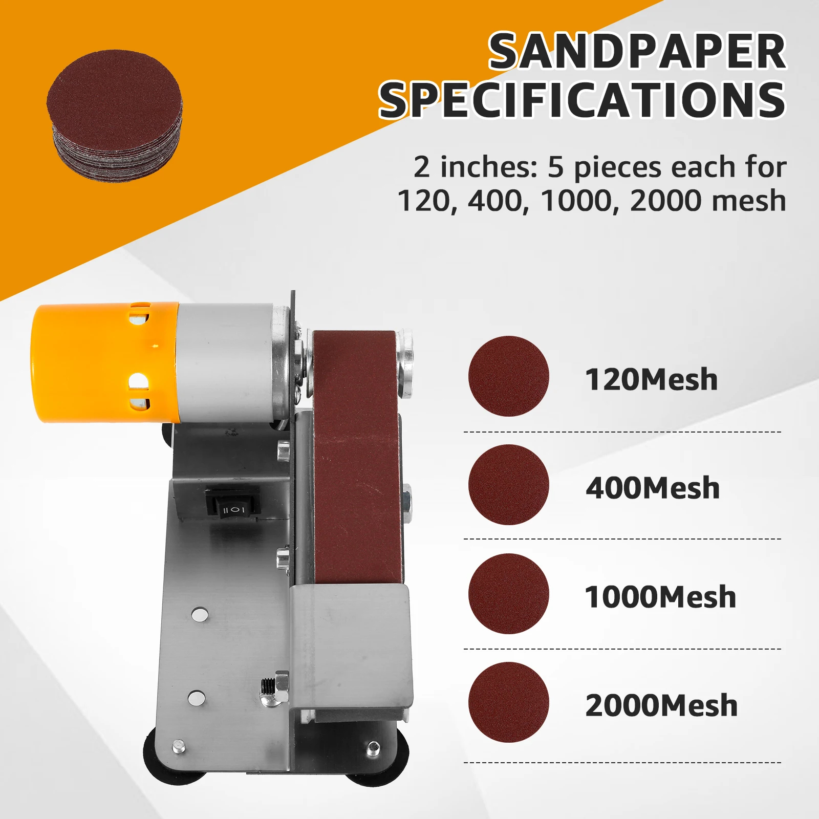 3in1 Mini Electric Belt Sander Table Grinder Motor 7-speed adjustment Belt Grinder for Fine Polishing Metal Jewelry Cutter 5