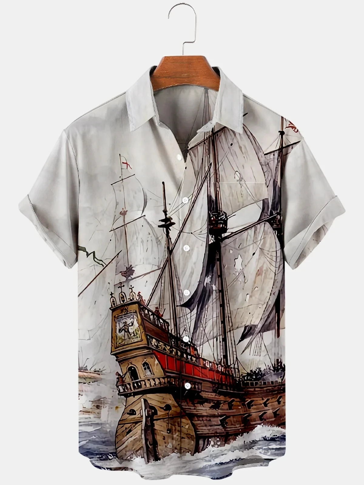 Fashion Chest Design Men's Harajuku Korean Shirt Men Man Y2K Floral Hawaiian Casual Summer Button 3D Print Short Sleeve Camisas 6