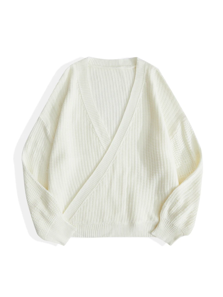 onelink-solid-white-2022-autumn-winter-plus-size-women-pullover-sweater-v-neck-cross-wrap-front-lantern-sleeves-woolen-knitwear