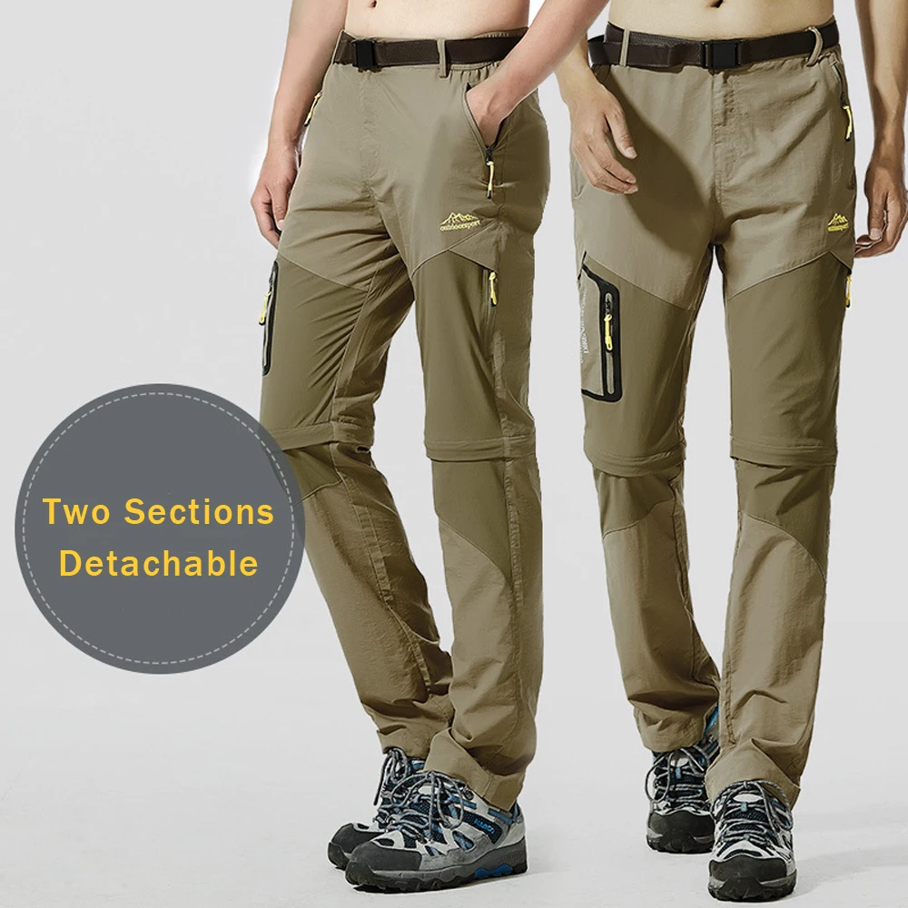

MCLAOSI Spring And Summer Quick-drying Pants Men And Women Hiking Pants Quick-drying Riding Pants Fishing Casual Pants Removable