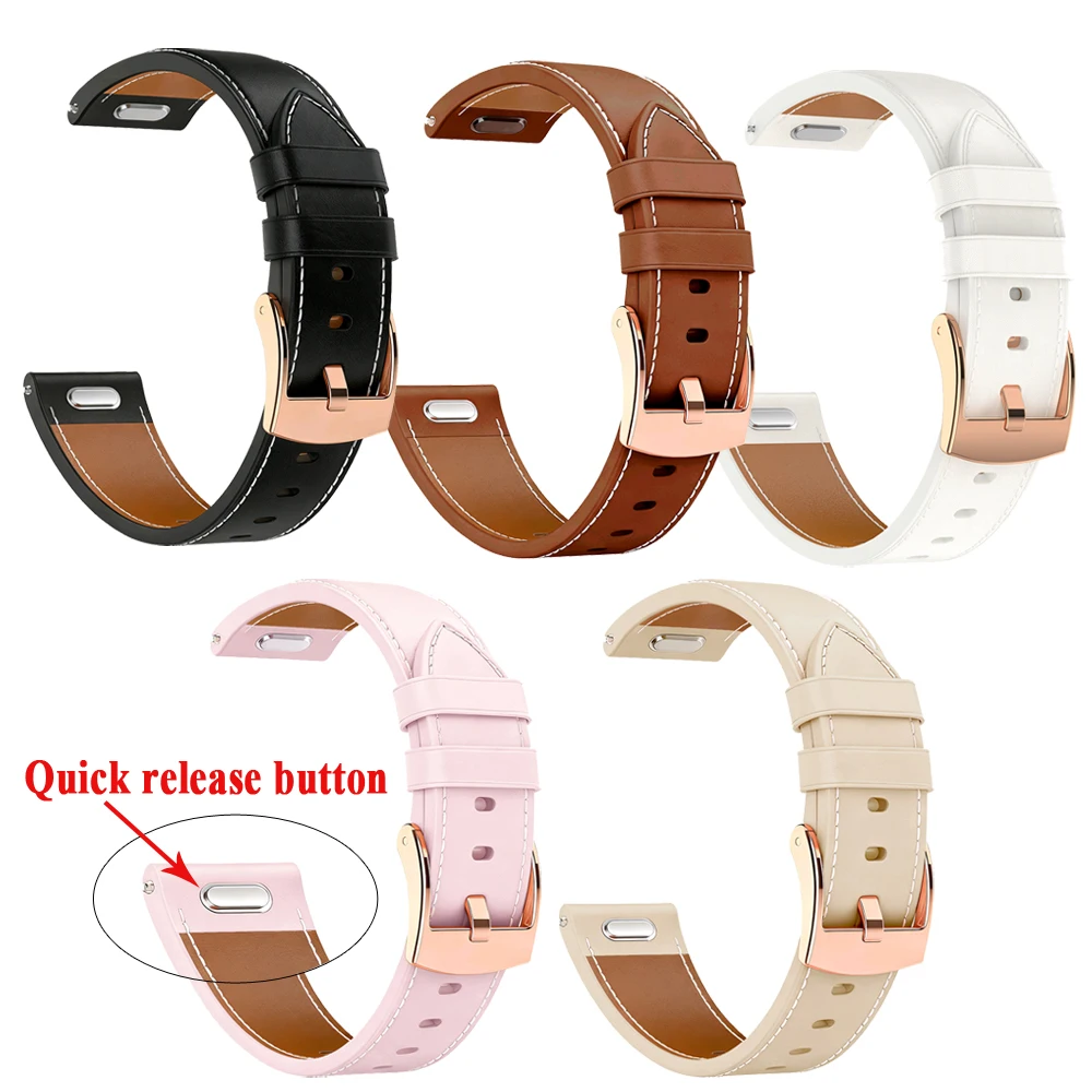 Premium Leather Watchband Bracelet, 18mm/20mm, Universal Fit