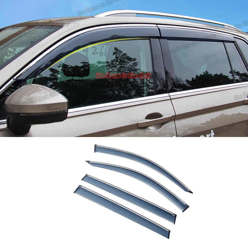 acrylic Car Window Rain Shade shield visor Rainproof Trims for Volkswagen Tiguan 2017 2018 2019 2020 Accessories 2021 allspace | Автомобили