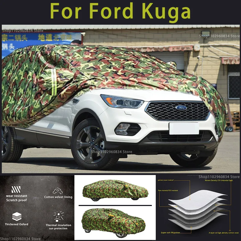 

For Ford Kuda Oxford Car Cover Cover Outdoor Protection Snow Cover Sunshade Waterproof Dustproof Camouflage Car Covernc