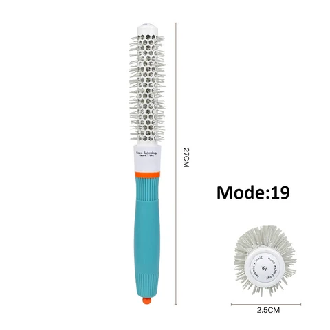 Ion Hair Comb Professional Salon Hair Brush Hair Styling Hairbrush Hairdressing Comb Round Curly Hair Rollers Tools Blue