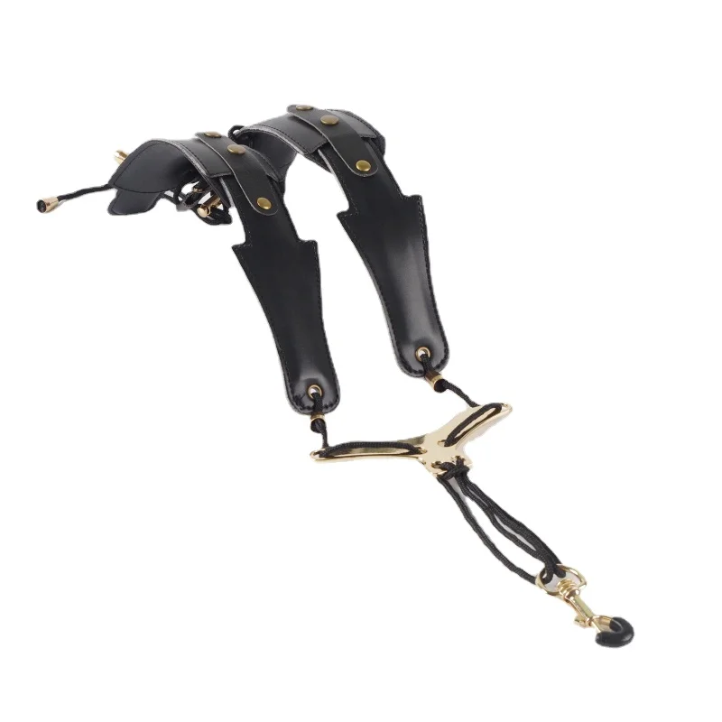 

Professional Saxophone Leather Double Shoulder Neck Strap Adjustable Harness for Alto/Soprano/Tenor Sax Instrument Accessories