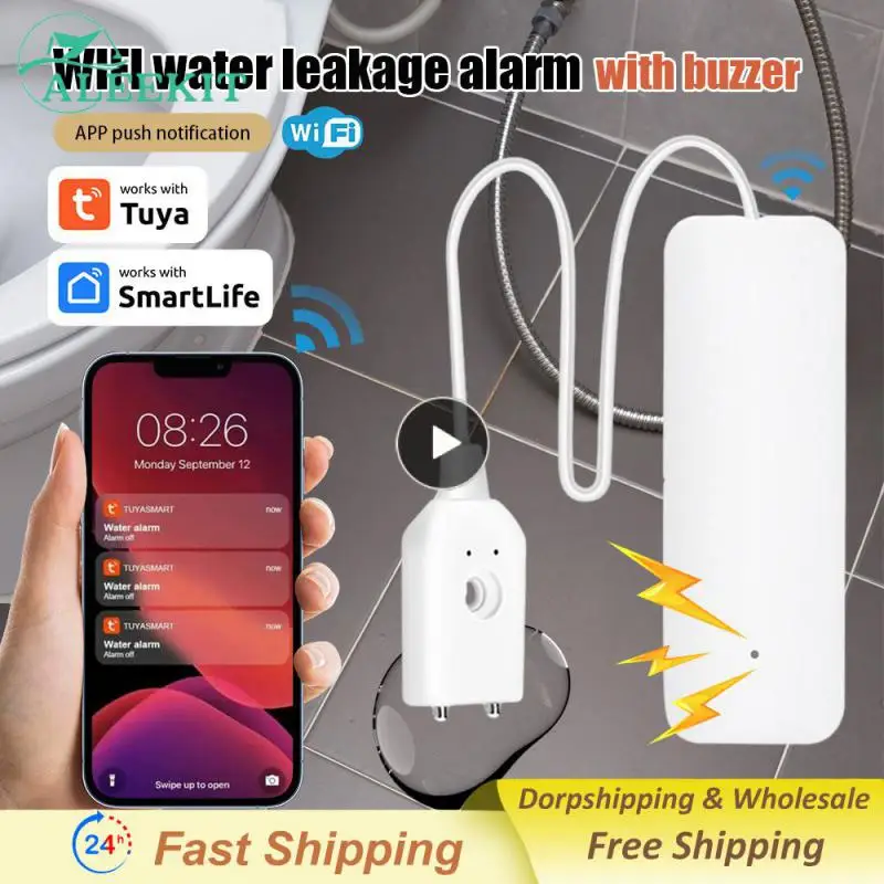 

Smart Home Real-time Monitoring Versatile Placement Hub Instant Alerts Leak Detector Flood Alarm Water Leak Detection