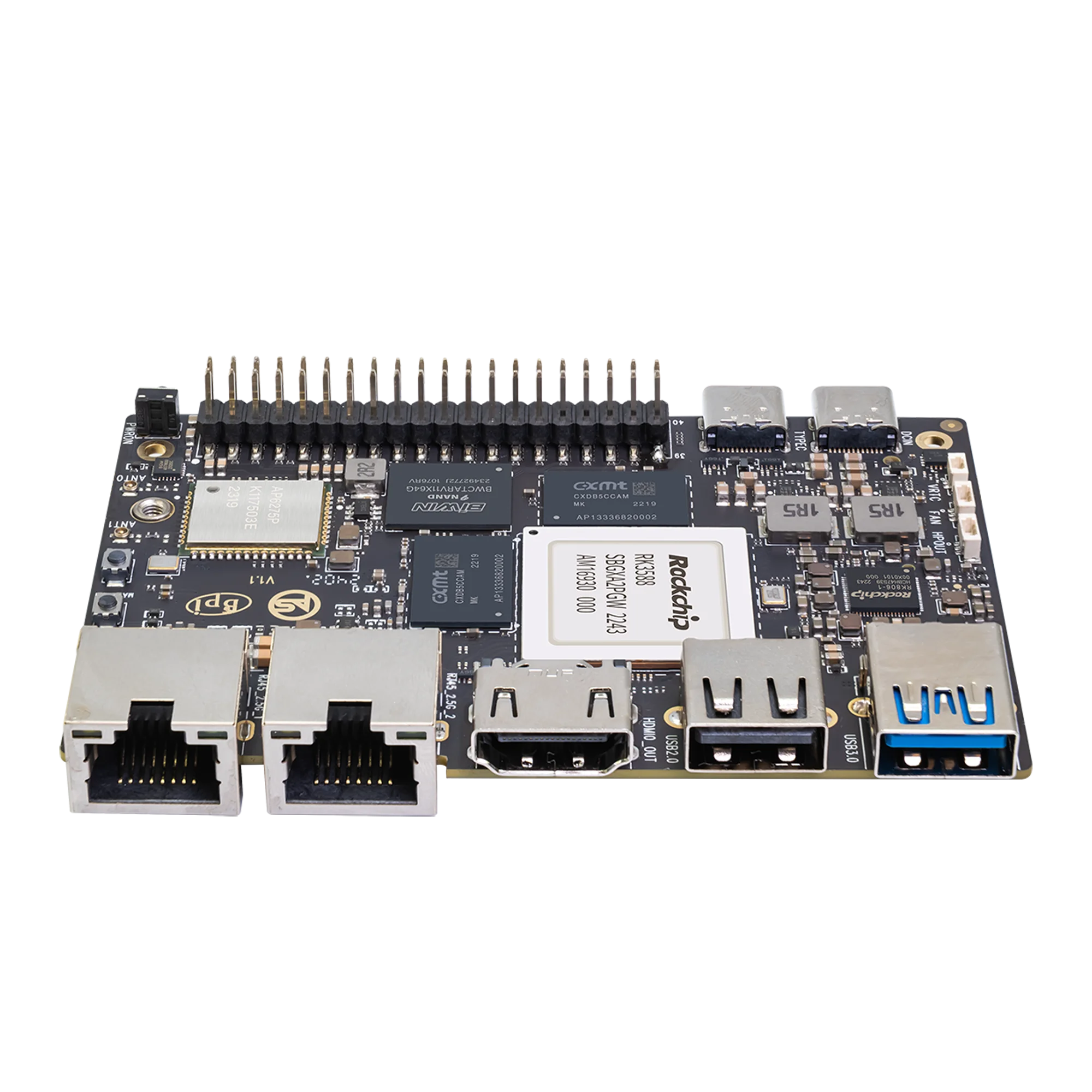 ٳ  BPI-M7 Ĩ RK3588  A76 2.4Ghz   A55 1.8Ghz Mali G610MC4 GPU ɼ, 8G, 16G, 32G LPDDR4 64G, 128G eMMC