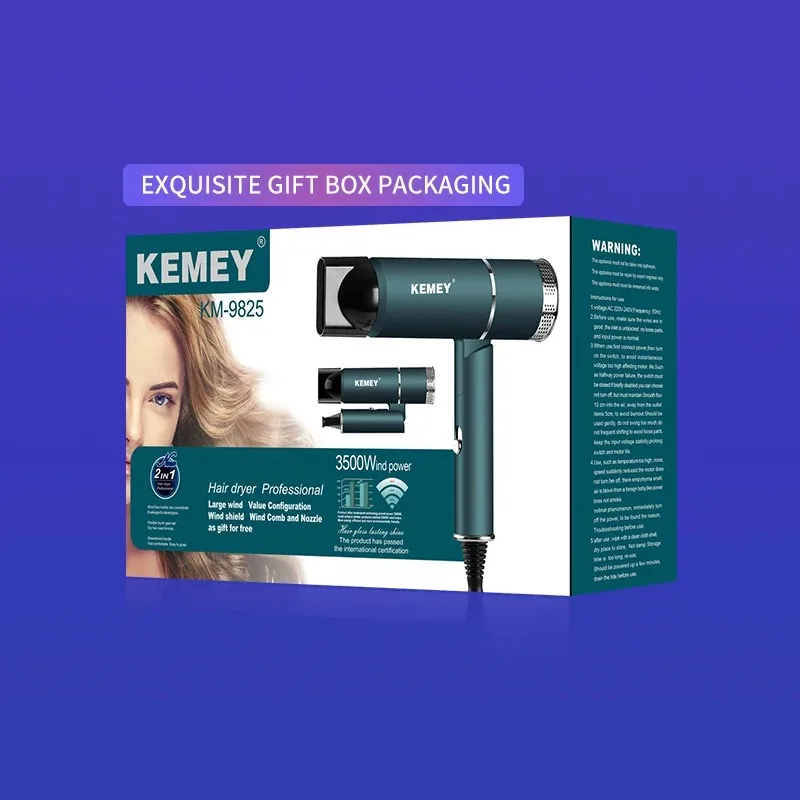 KEMEI foldable Hair Dryer KM-9825 Professional Styling Salon Light Green Electric Hair Dryer Secador De Cabelo Profissional 6
