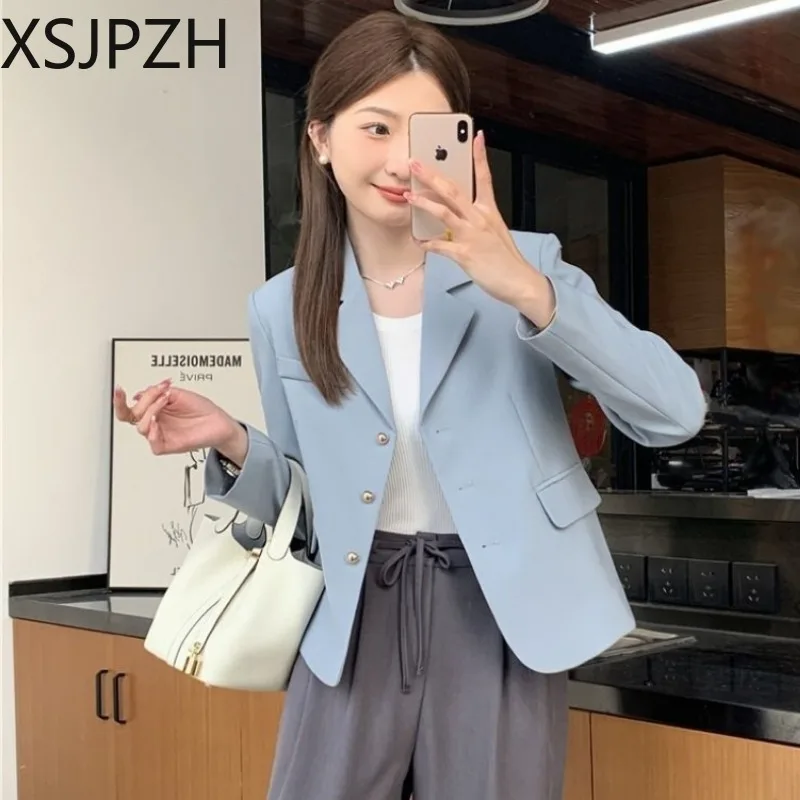 2024 New Spring Autumn Women's Coat Regular Fit Blazer Femme Single Breasted Women Blazers Jackets Office Lady Outwear Versatile