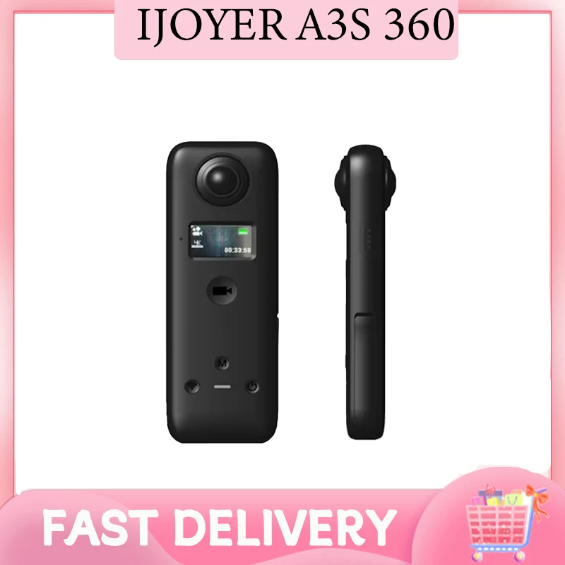 IJOYER A3s 360 Panoramic Motion Camera 4K Motorcycle Helmet Aerial Photography Diving Recorder Support Sharing Panoramic Photo