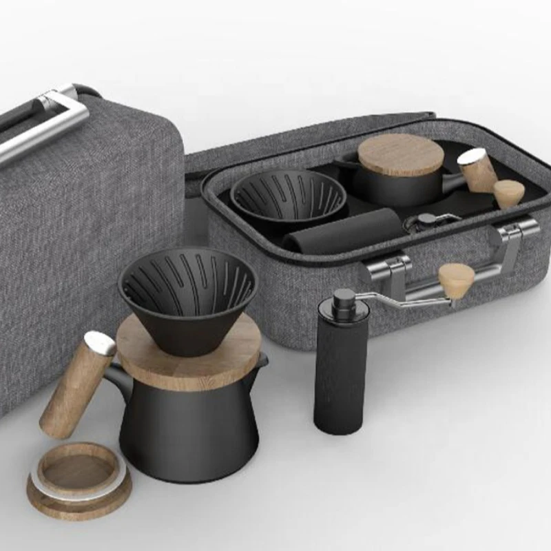 Set cafetera V60 taza negro madera DHPO