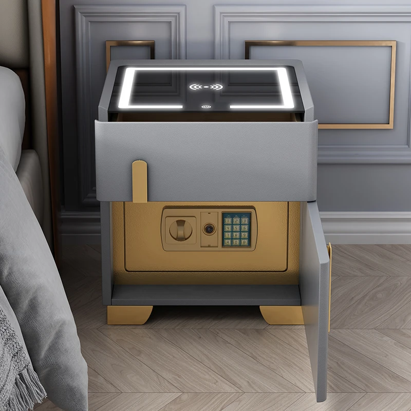 

Safe Intelligent bedside table safe one multi-functional hidden household storage cabinet Modern simple side cabinet