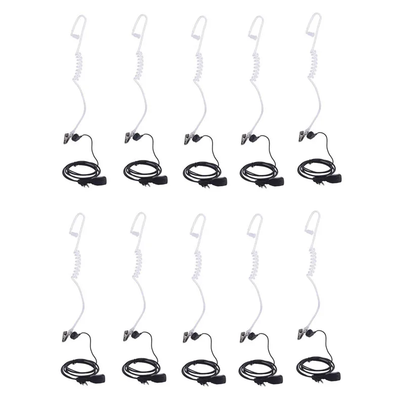 10x 2 Pin Earpiece Air Tube Earphone PTT Mic Headset Microphone for Motorola GP68 GP88 GP88S GP300 CP88 CP100 CP200 XV2600 Raido 10pcs 2 pin earhook ptt mic microphone earphone headset for motorola gp88 gp88s gp300 gp2000 cls1450 hyt tc 500 518 600 radio