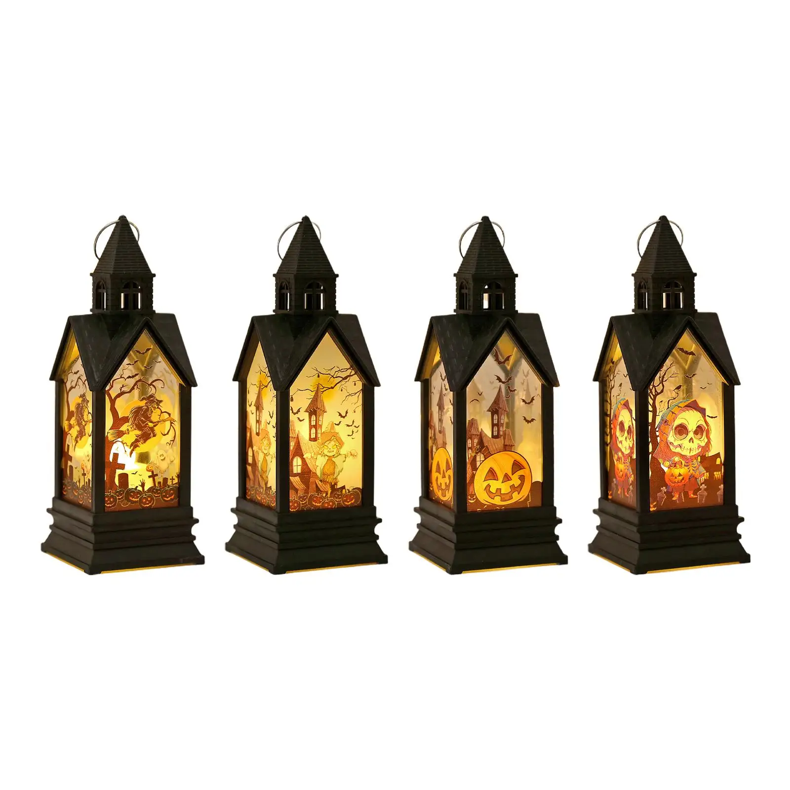 

Halloween LED Light Vintage Wind Lantern Light Table Lamp Halloween Candle Lantern for Cafe Party Favor Office Backyard Holidays