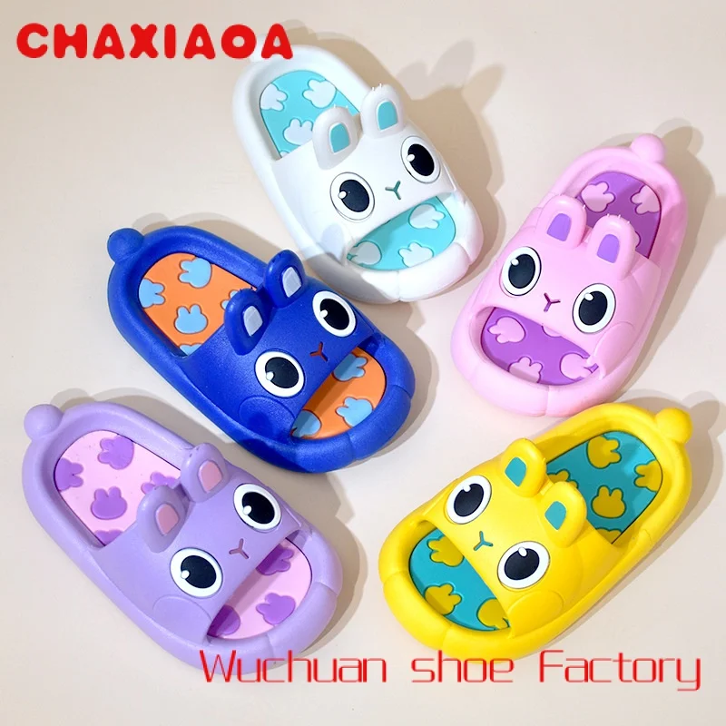 

2023 New Cartoon Children Slippers For Girls Boys Cute PVC Rabbit Indoor Non-Slip Bathroom Beach Sandal Baby Kids Slippers Shoes