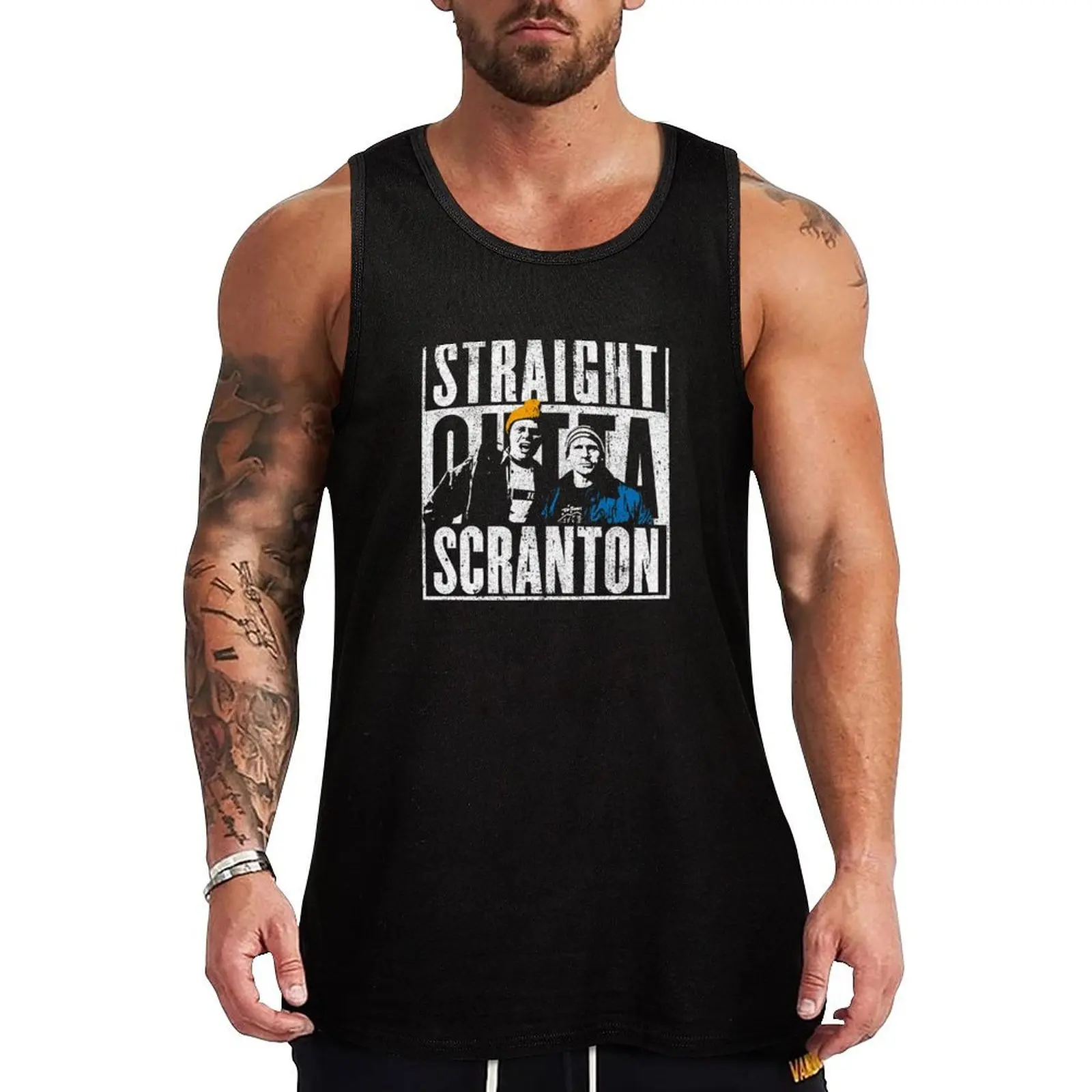 

Straight Outta Scranton - Lazy Scranton Tank Top t-shirt gym man Men's sports t-shirt sports clothes for men