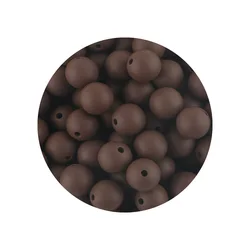 Vibrant Silicone Beads for DIY Jewelry Crafting - 50 Pieces, 12/15mm (Chocolate)