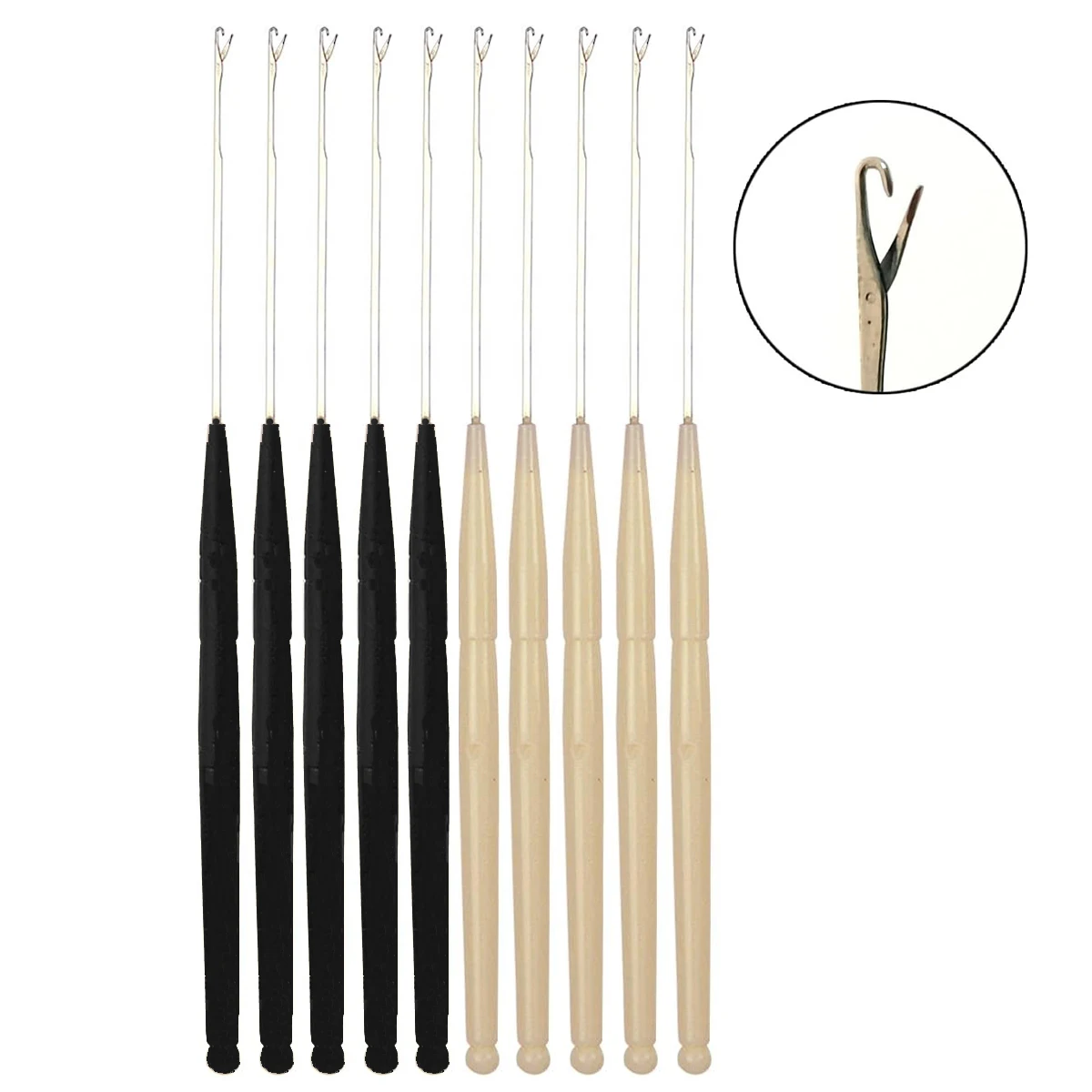 10Pcs Micro Plastic Latch Crochet Hook Needle For Braiding Hair Extension Weaving Dreadlocks Making Wig Sewing Tool for Crochet Hooks Hair Extensions Tool