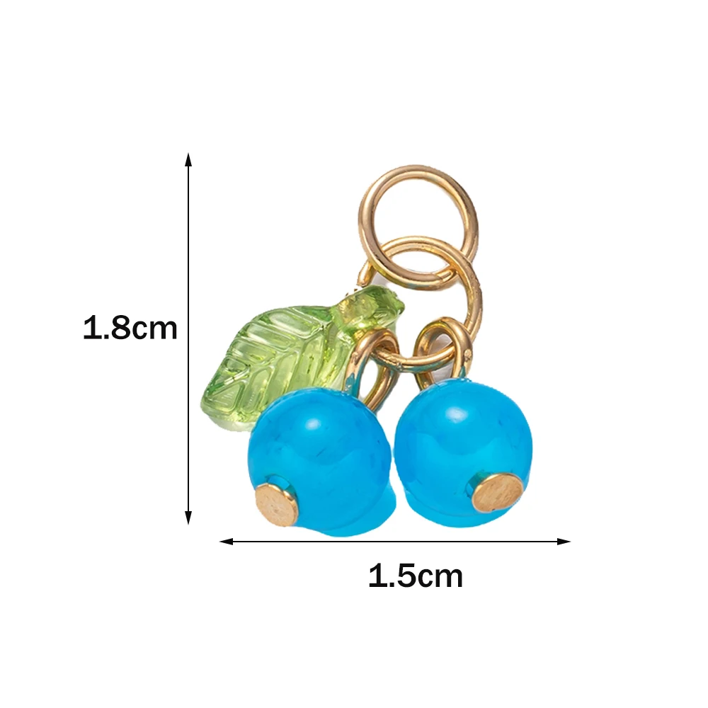 10 Stück 18x15mm Glas Rote Kirsche Acryl 3D Obst Charms Anhänger für DIY Niedliche Armband Halskette Schmuckherstellung Zubehör – Detail 6