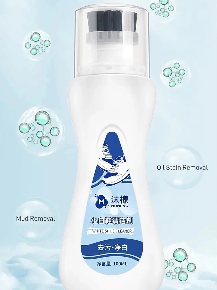 100ml White shoes cleaning whitening artifact with brush head powerfully removes stubborn stain household yellow decontamination
