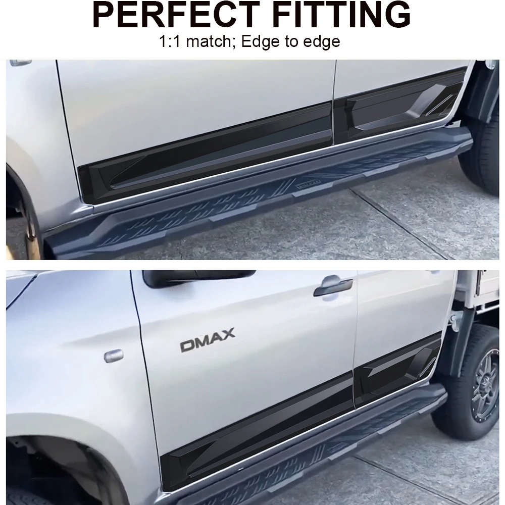 이즈즈 D맥스 D-max 2020 2021 2022 2023 더블캡 차량용 익스테리어 슬림 사이드 도어 몰딩 바디 클래딩 액세서리 가드 트림