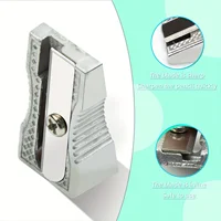10pcs Silver Pencil Sharpener Aluminum Alloy Manual Single Hole Portable Design Suitable Office Artistic Drawing Stationery 2