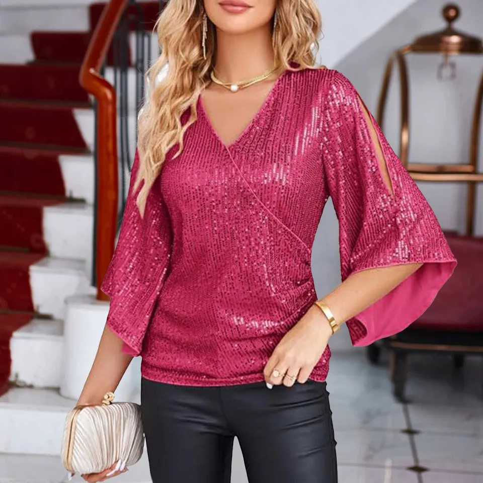 Festliche Pullover Damen Pullover Mit Pailletten Glitzer Body