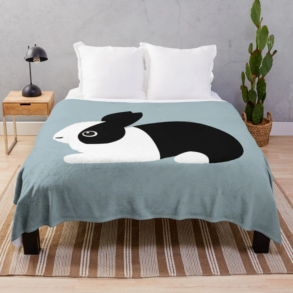 

cute black and white dutch rabbit Throw Blanket Kid'S Furrys Hairys Blankets