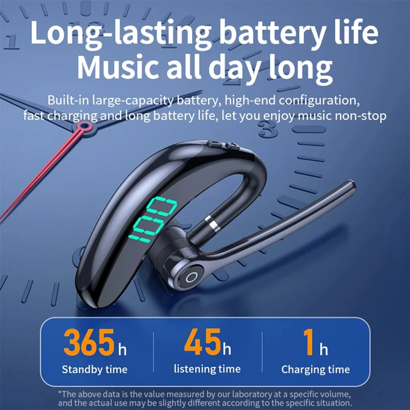 V9 Auricolare Bluetooth Compatibile Auricolare Vivavoce Wireless Con Microfono A Cancellazione Di Rumore Per Camionista - Foto 9