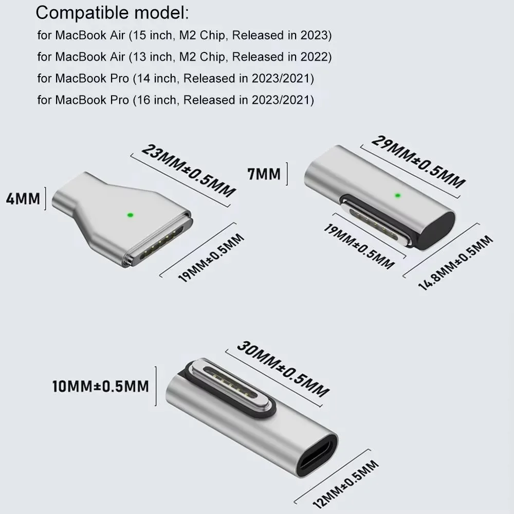 Zinc Alloy Type-C Female to Magnetic USB-C PD 140W Fast Charging Adapter Connector