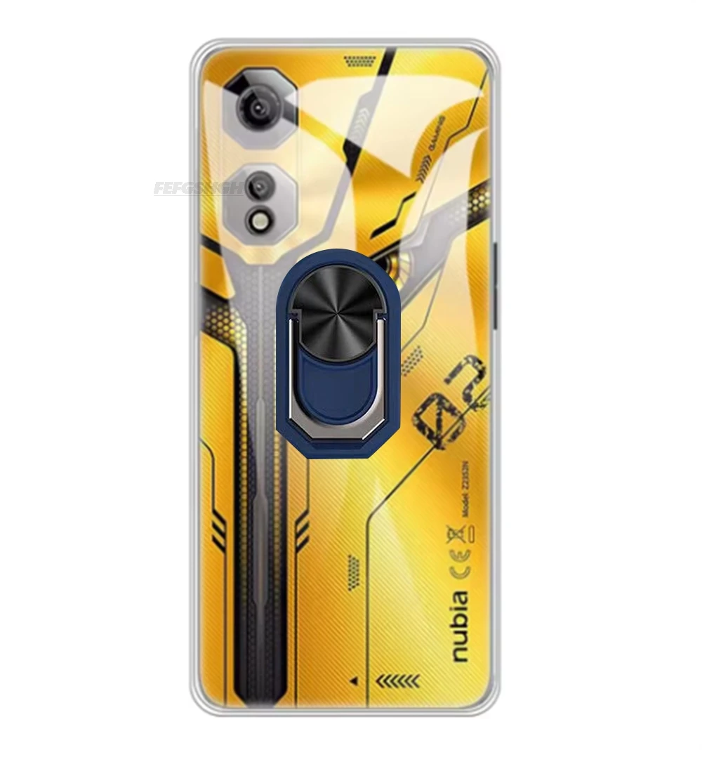 ZTE Nubia Neo 2 5G High Back Finger Ring Soft TPU Silicone Phone Case, 6.8 Cover