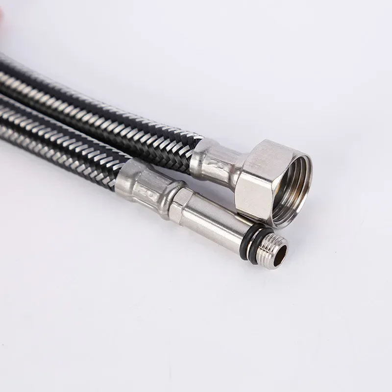 Plumbing Hose G1/2'' Stainless Steel Nylon Braided Tube Pipe Hose Silicone Plumbing Thermoresistant Tap Basin Faucet Sink Kitchen Bathroom