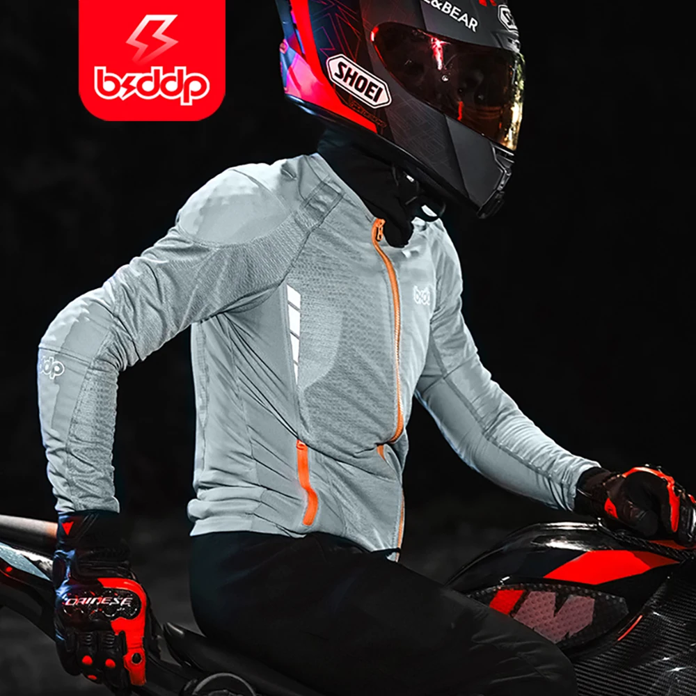 Motorcycle armor jacket Men Summer Breathable Mesh Lightweight Reflective with 7Pcs CE Protective Gear