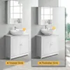Pedestal Sink Storage Cabinet with 2Doors Traditional Under Sink Cabinet with Adjustable Shelf 3 5/8" W x 11 7/16" D x 23 5/8" H 4