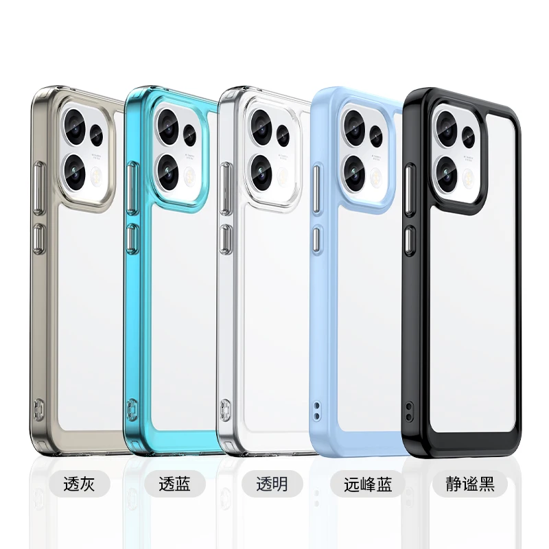 Clear Hard PC + Soft TPU Bumper Transparent Protection Phone Cover
